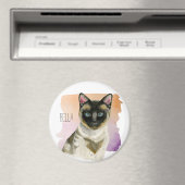 Aimant Peinture d'aquarelle élégante pour chats de Siames (In Situ (Lave-vaisselle))