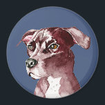 Aimant Peinture d'aquarelle Monochromatique Pit Bull Dog<br><div class="desc">C'est un élégant tableau aquarelle d'un chien pitbull. Il est peint dans une couleur monochromatique.</div>