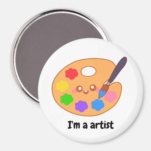 Aimant Peinture d'artiste colorée (Recto/Verso)