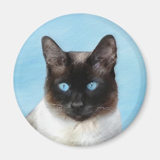 Aimant Peinture de chats de Siamese - Cute Original Cat A (Devant)