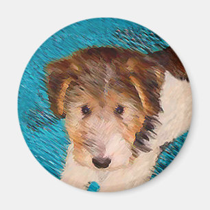 Aimant Peinture de chiot Terrier Fox - Art de chien origi