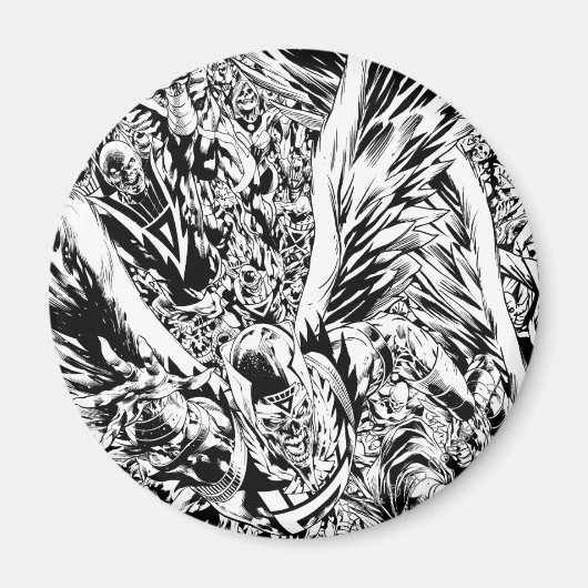 Aimant Peinture de groupe de nuit Noir et Blanc (Devant)