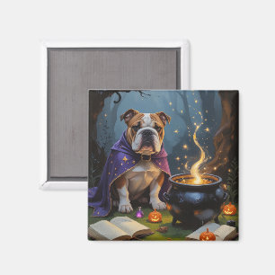 Aimant Peinture de Halloween fantaisiste de Bouledogue