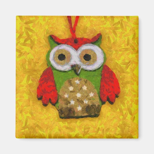 Aimant Peinture de hibou (Devant)