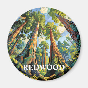 Aimant Peinture de la forêt nationale de Redwoods en Cali