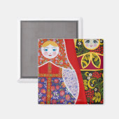 Aimant Peinture de la poupée russe Matryoshka (Recto/Verso)