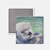 Aimant Peinture de loutre de mer pour bébé (Recto/Verso)