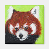 Aimant Peinture de panda rouge (Devant)
