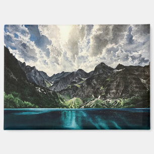 Aimant Peinture de paysage de montagne
