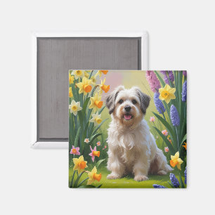 Aimant Peinture de printemps de chien Havanais