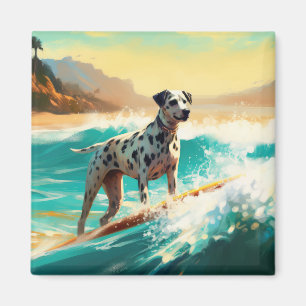 Aimant Peinture de surf de la plage dalmate