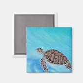Aimant Peinture de tortue marine (Recto/Verso)