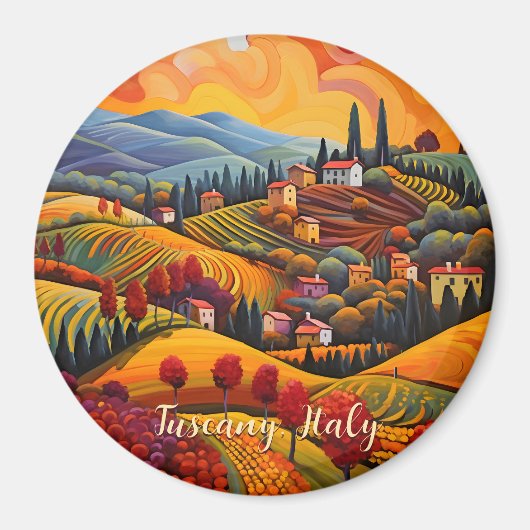 Aimant Peinture de Toscane en automne | Italie | Art du v (Devant)