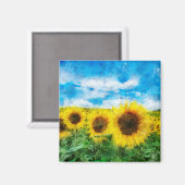 Aimant Peinture de tournesols (Recto/Verso)