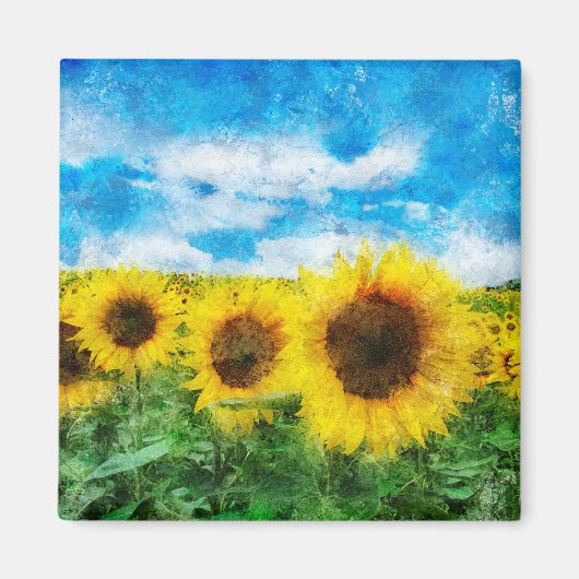 Aimant Peinture de tournesols (Devant)
