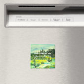 Aimant peinture de vallée verte Aquarelle (In Situ (Lave-vaisselle))