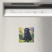 Aimant Peinture des fleurs de printemps des chiens de Ter (In Situ (Lave-vaisselle))