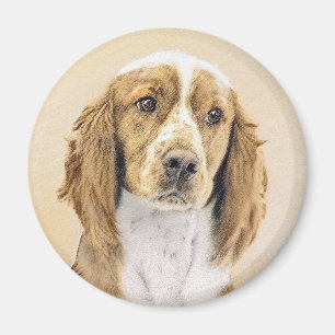 Aimant Peinture d'espagnol Welsh Springer - Art original