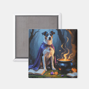 Aimant Peinture d'Halloween blanc Heeler Chien Whimsical