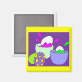 Aimant Peinture d'oeufs de Pâques (Recto/Verso)