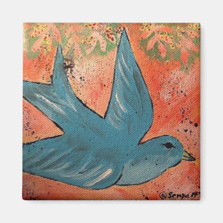 Aimant Peinture d'oiseaux volant 6" X 6" toile 2017