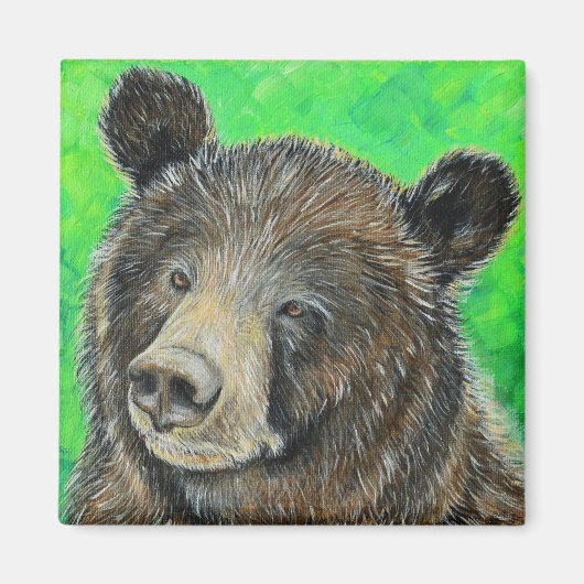 Aimant Peinture d'ours Brown réfléchie (Devant)