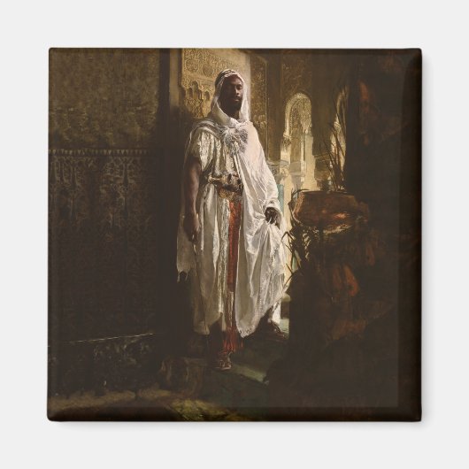 Aimant Peinture en chef maure africaine Portrait (Devant)