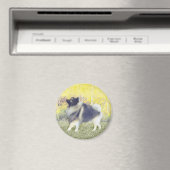 Aimant Peinture en teint de Keeshond - jolie art original (In Situ (Lave-vaisselle))