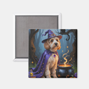 Aimant Peinture fantaisiste d'Halloween de chien Cockapoo