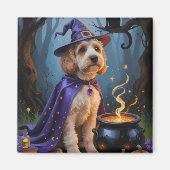 Aimant Peinture fantaisiste d'Halloween de chien Cockapoo (Devant)