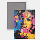 Aimant Peinture fissurée Peinture murale Beauté peau prof (Recto/Verso)