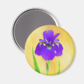Aimant Peinture Iris à pois pourpre - Chien original mign (Recto/Verso)