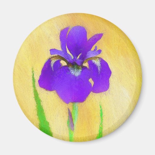 Aimant Peinture Iris à pois pourpre - Chien original mign (Devant)