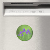 Aimant Peinture Iris Violet - Art Fleur Originale (In Situ (Lave-vaisselle))