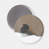 Aimant Peinture Junco foncée - Art original pour oiseaux (Recto/Verso)