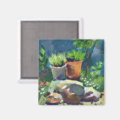 Aimant Peinture moderne fleurs d'été (Recto/Verso)