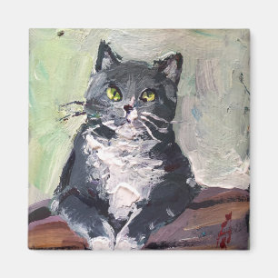 Aimant Peinture moderne peinture réaliste, chat gai