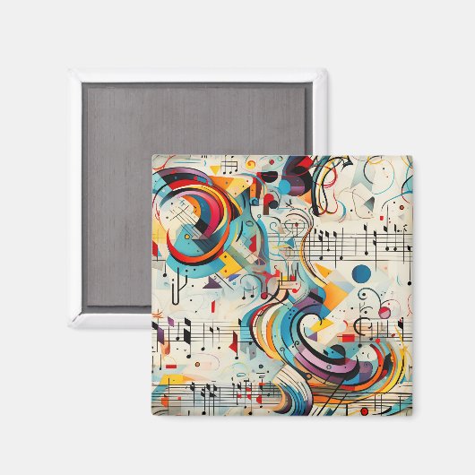 Aimant Peinture moderne sur thème musical (Recto/Verso)