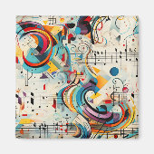 Aimant Peinture moderne sur thème musical (Devant)