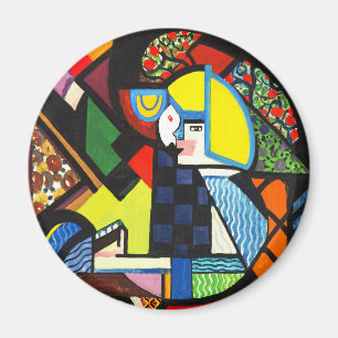 Aimant Peinture Moderniste Géométrique Colorée Abstraite
