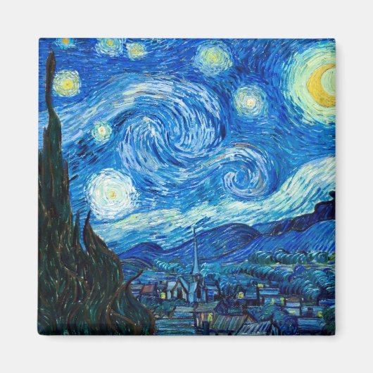 Aimant Peinture Nocturne Starry Par Le Peintre Vincent Va (Devant)