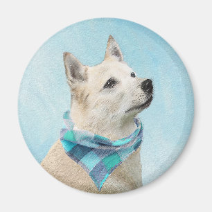 Aimant Peinture norvégienne Buhund - jolie art original c