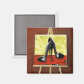 Aimant Peinture numérique d'une peinture de Stiletto noir (Recto/Verso)