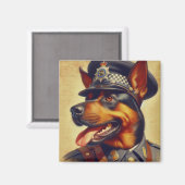 Aimant Peinture par Rottweiler rétro (Recto/Verso)