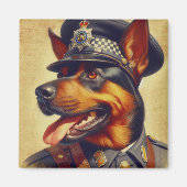 Aimant Peinture par Rottweiler rétro (Devant)