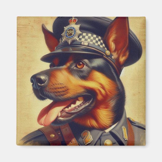 Aimant Peinture par Rottweiler rétro (Devant)