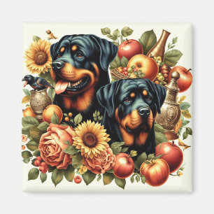 Aimant Peinture par Rottweiler rétro
