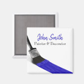 Aimant Peinture Peintre Service Société Pinceau Bleu (Recto/Verso)