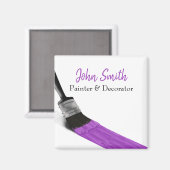 Aimant Peinture Peintre Service Société Pinceau violet (Recto/Verso)