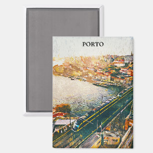 Aimant Peinture pétrolière étonnante Porto Portugal
